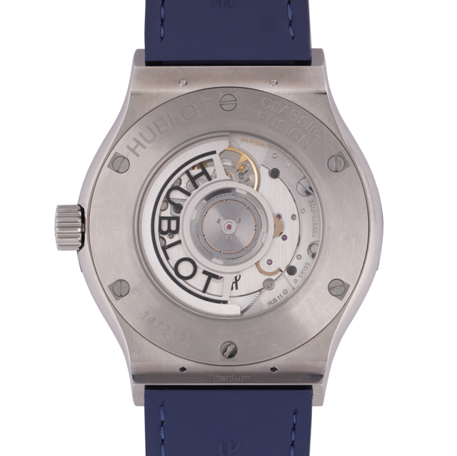 Hublot CF blue dial pave diamonds 42mm mặt đáy Hublot CF blue dial pave diamonds 42mm mặt đáy