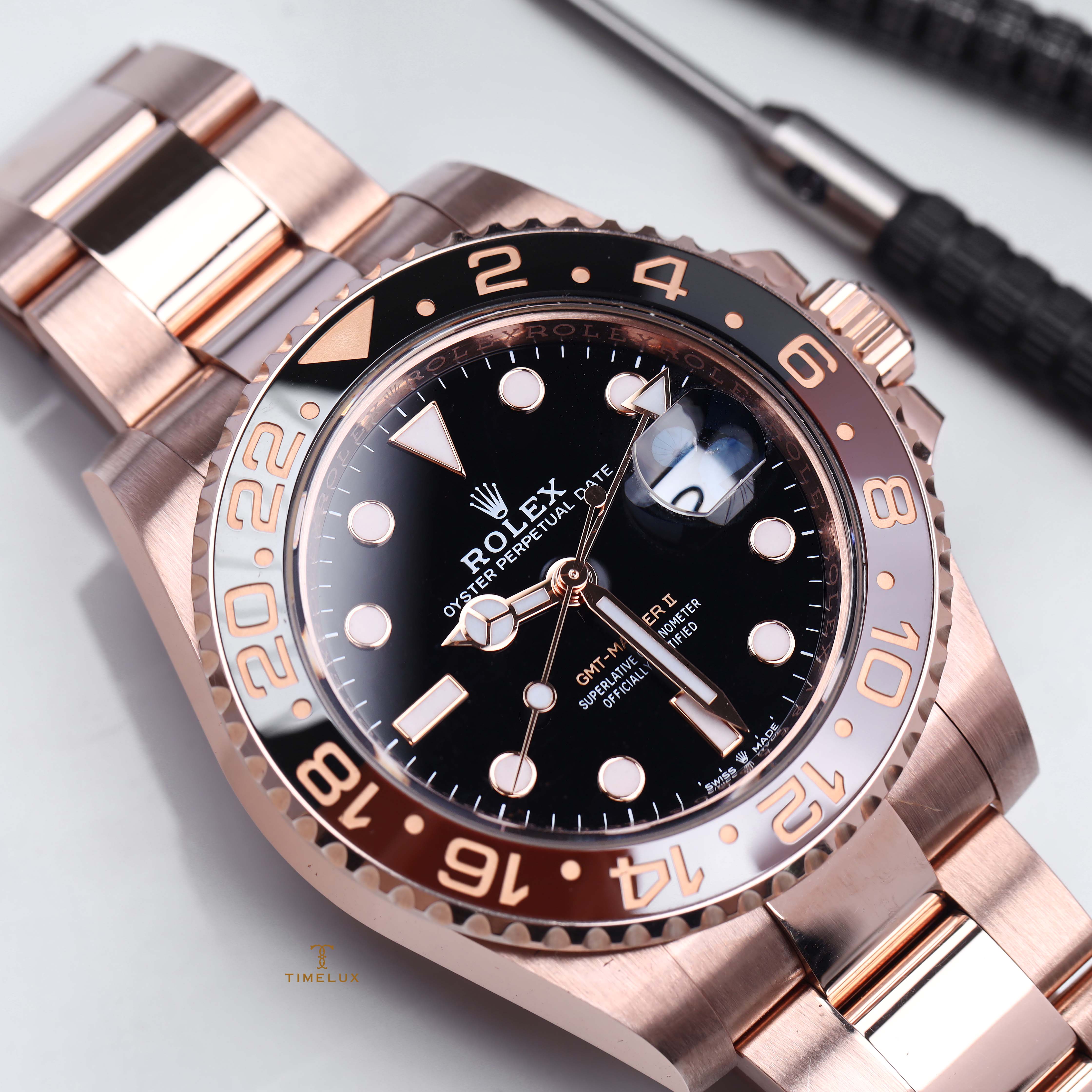 [USED] Đồng Hồ Nam Rolex GMT-MASTER II 40mm Rootbeer 126715 CHNR Candidate Dial