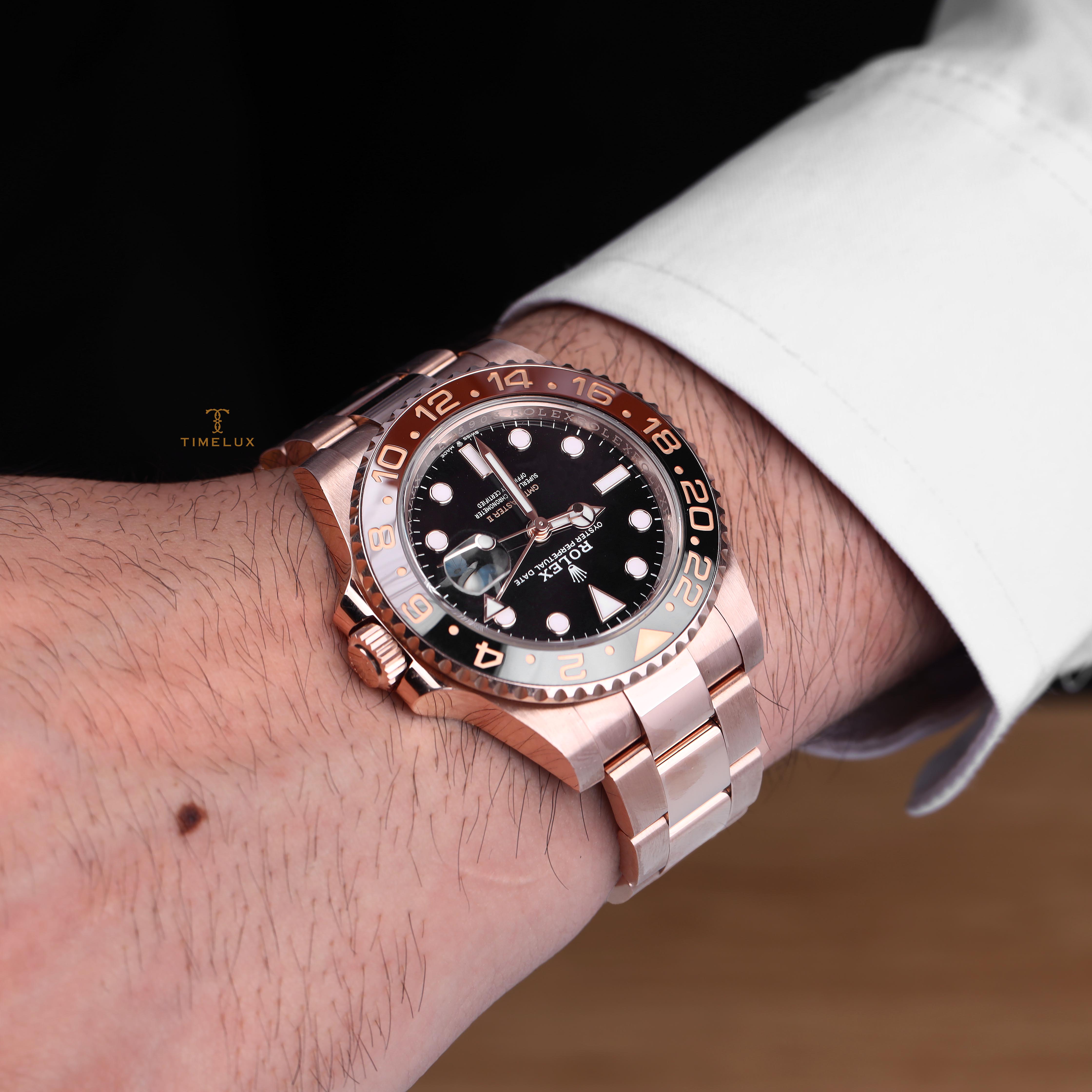 [USED] Đồng Hồ Nam Rolex GMT-MASTER II 40mm Rootbeer 126715 CHNR Hand On