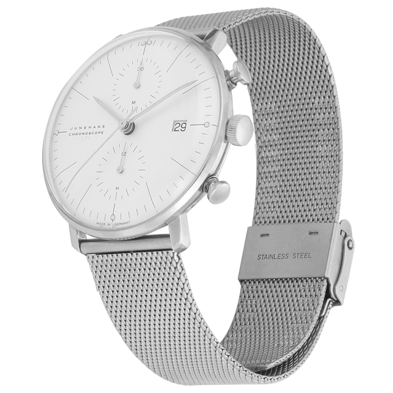 Đồng hồ nam Junghans Max Bill Chronoscope 027/4003.48 dây thép Đồng hồ nam Junghans Max Bill Chronoscope 027/4003.48 dây thép