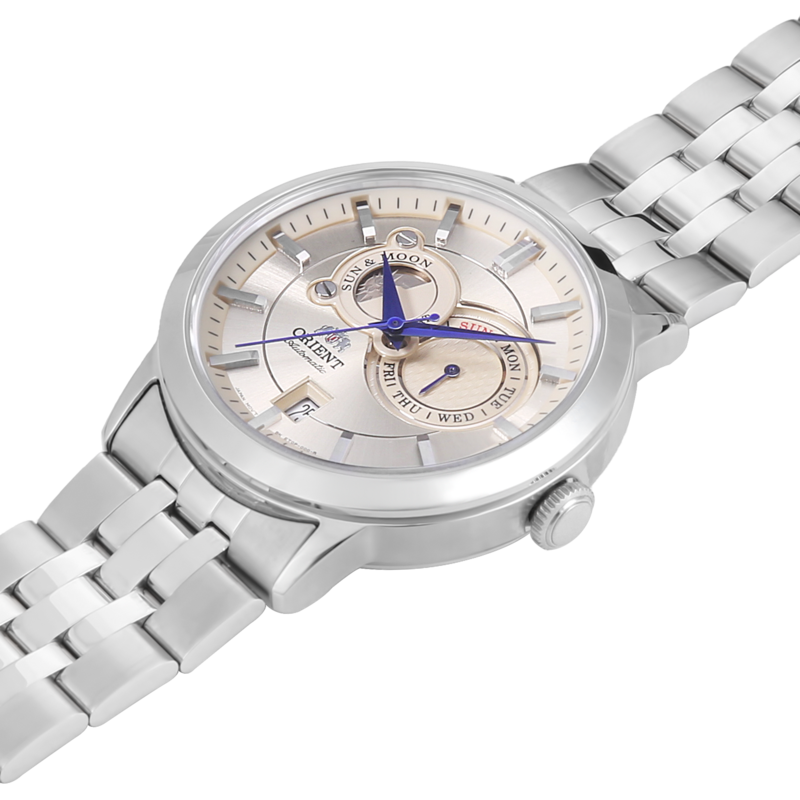 Đồng hồ nam Orient Sun and Moon Gen 1 FET0P002W0 cạnh bên