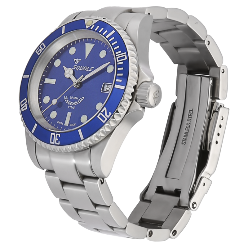 Đồng hồ nam Squale 20 ATMOS BlueRay Ceramic - Y1545 dây thép Đồng hồ nam Squale 20 ATMOS BlueRay Ceramic - Y1545 dây thép