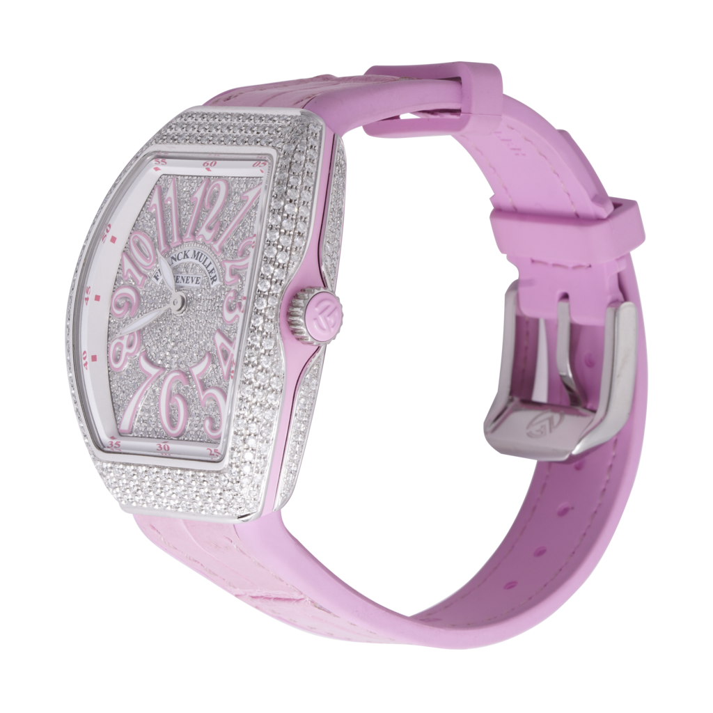 Đông hồ Franck Muller Vanguard V32 Lady Pink Custom Diamond mặt Đông hồ Franck Muller Vanguard V32 Lady Pink Custom Diamond mặt