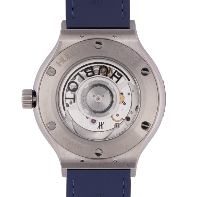 Đồng hồ Nam Hublot Classic Fusion Blue Titanium Custom Full Diamonds mặt đáy Đồng hồ Nam Hublot Classic Fusion Blue Titanium Custom Full Diamonds mặt đáy