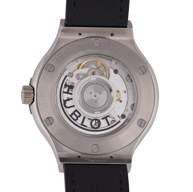 Đồng hồ Nam Hublot Classic Fusion Titanium Opalin 38mm 565.NX.2610 mặt đáy Đồng hồ Nam Hublot Classic Fusion Titanium Opalin 38mm 565.NX.2610 mặt đáy